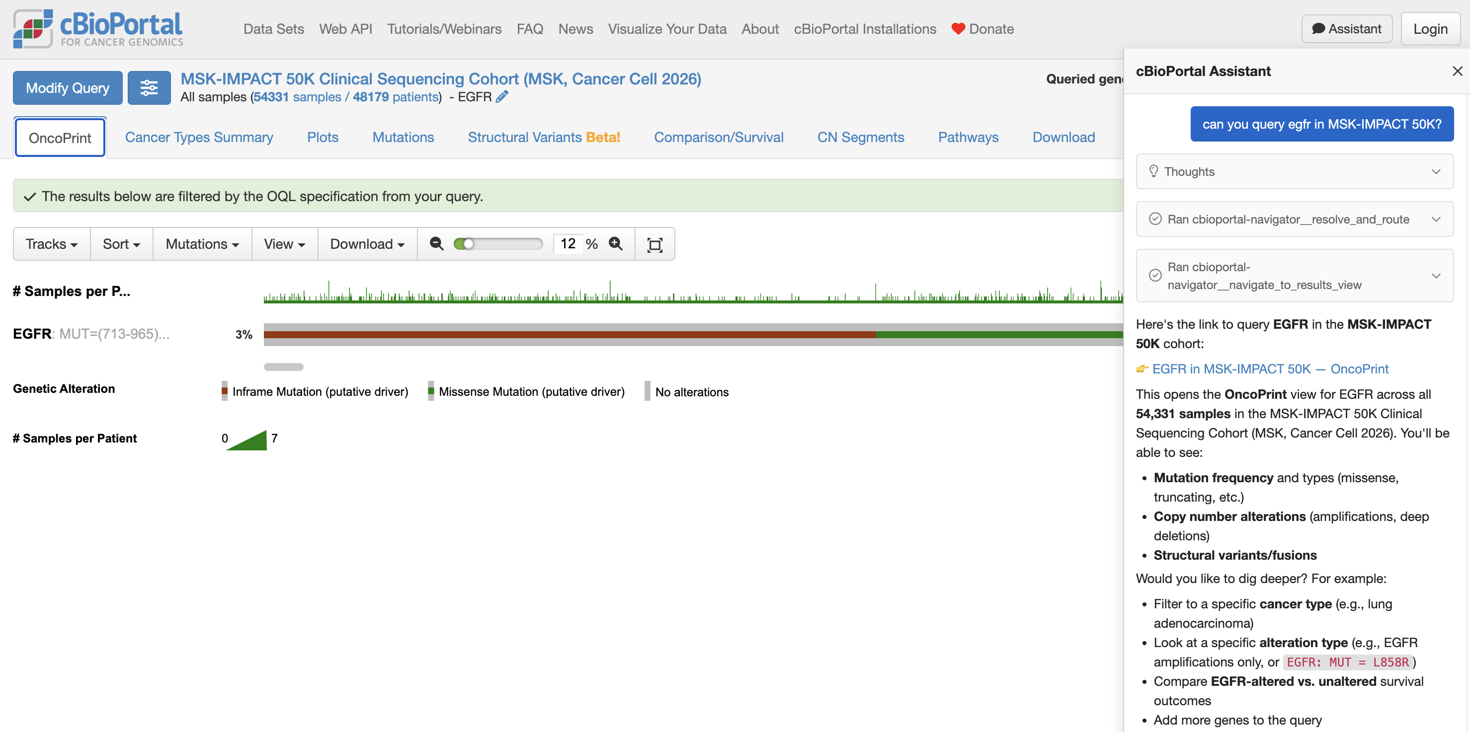 cBioPortal Assistant prototype